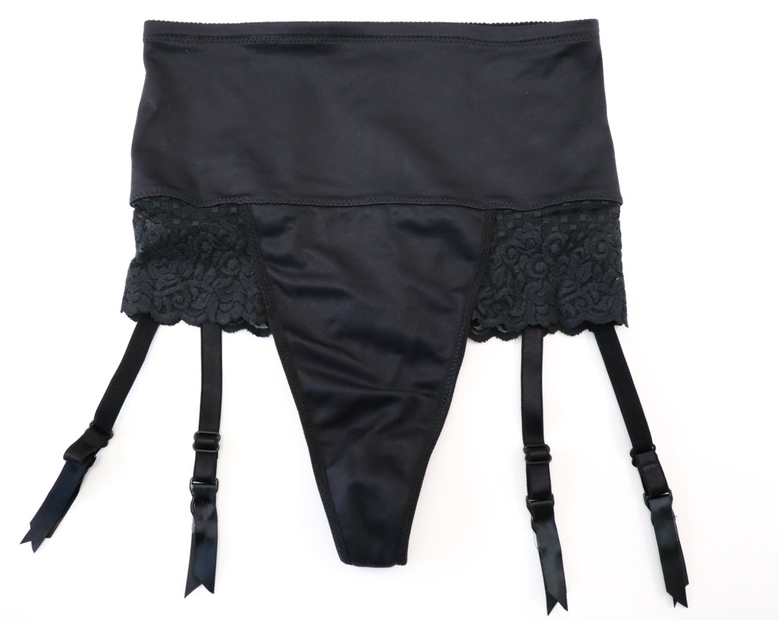 NEW Victoria’s Secret VTG Y2K 90s Silky High Cut Garter Thong Panty MEDIUM