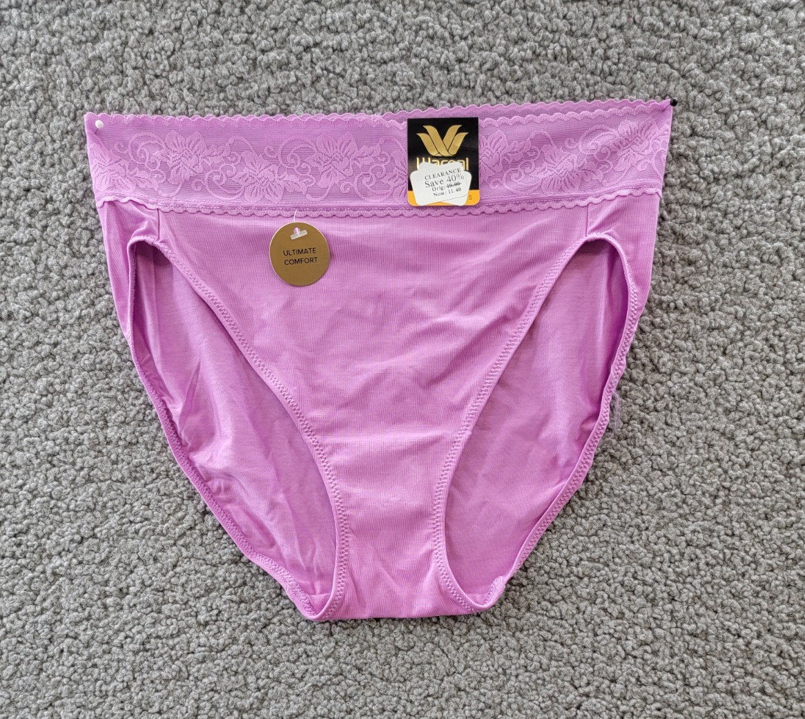 Wacoal Comfort Touch High Cut Panty Women’s 5-S First Bloom Elastic Waist PullOn