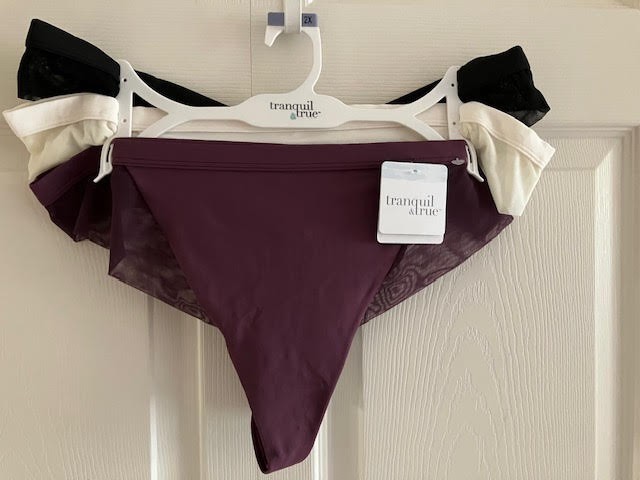 NWT! Tranquil & True 3-Pack Women’s Thong Panties Microfiber Mesh Panel – 2X