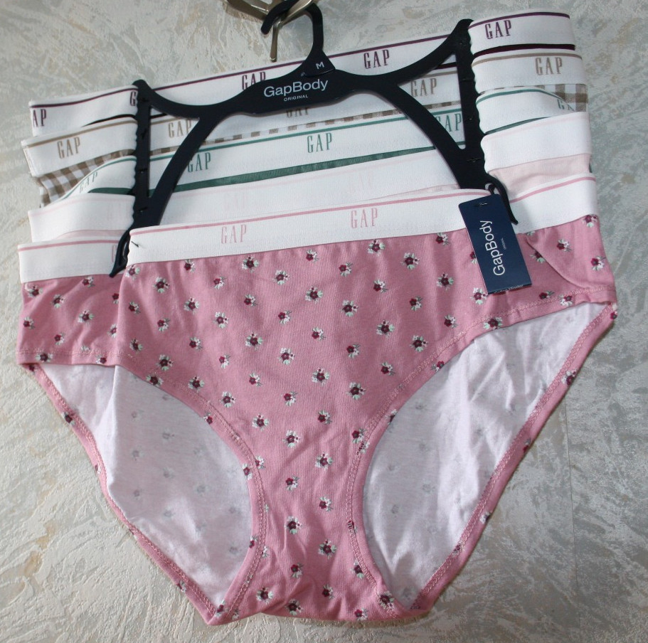 GAP BODY 5 pack Hipster panties Medium Cotton Wine Blush Green Brown Pink floral