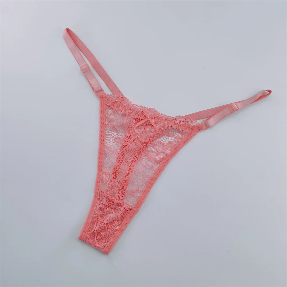 3Pcs Lace Thongs Sexy Transparent Underwear Fashion Women Lace Low Waist Panties