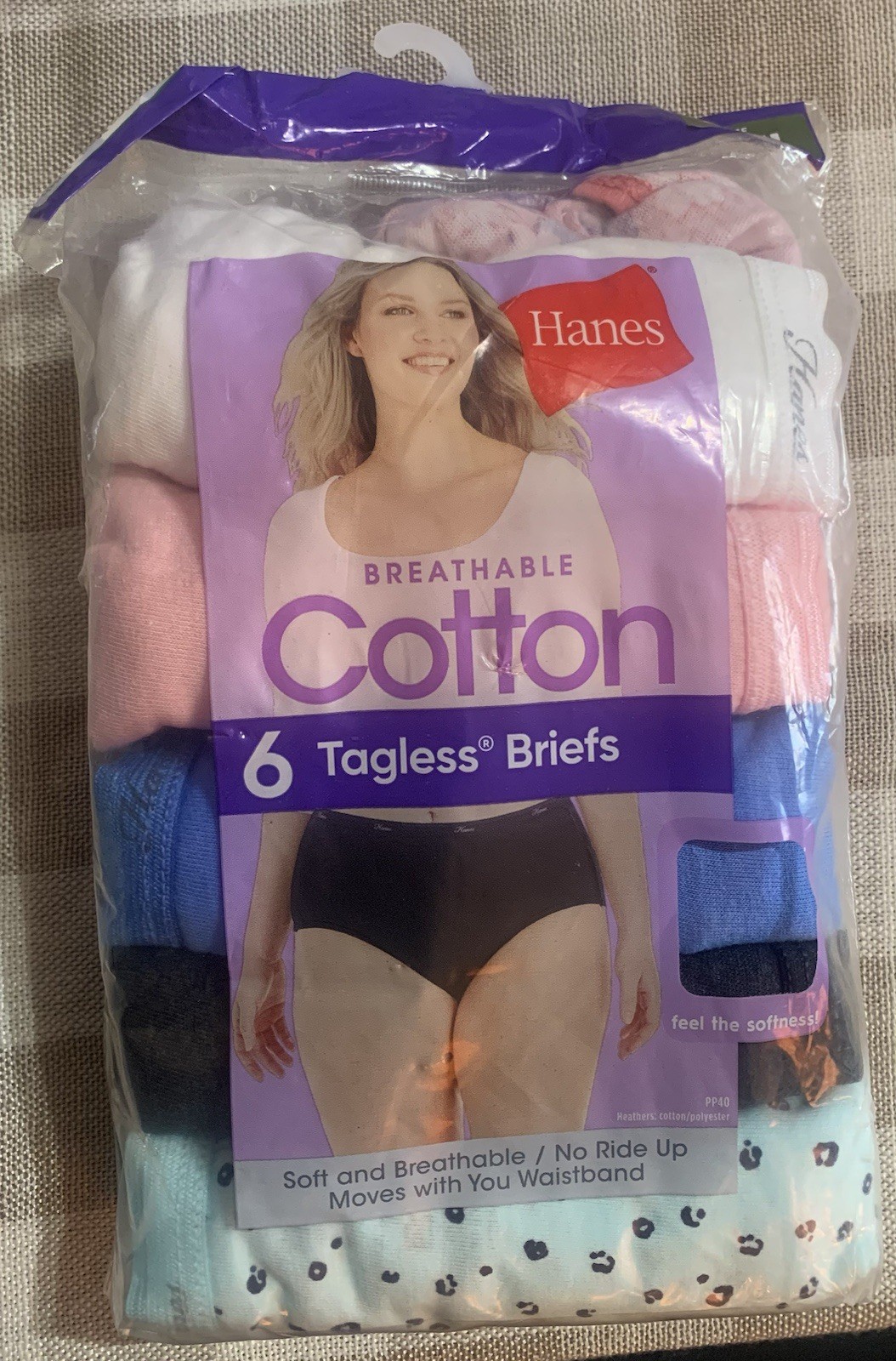 Hanes 6 Pair Briefs Panties Tag Free Breathable Cotton Multi Color Size 8 / XL