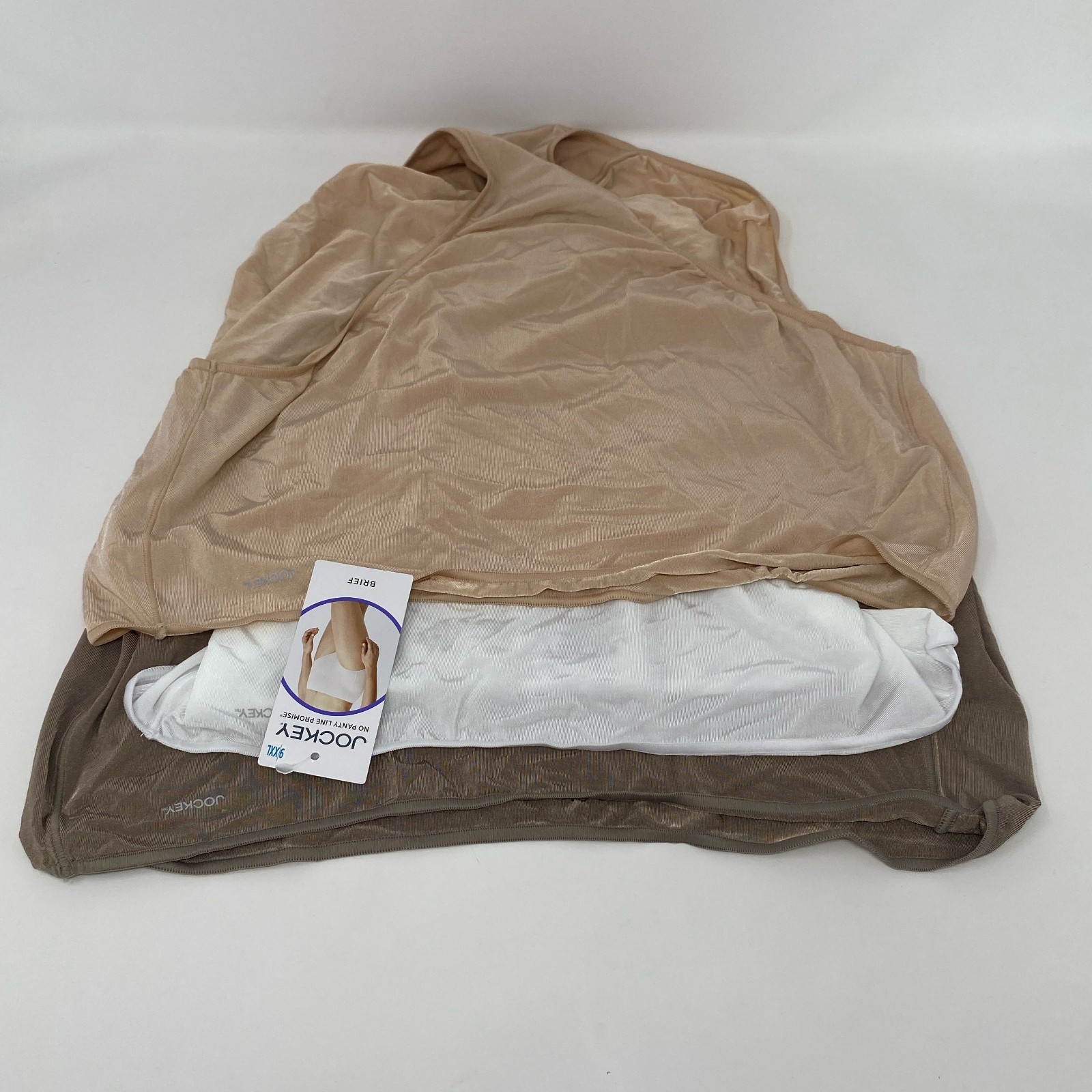 Jockey No Panty Line Promise Brief 3-Pack XXL/9 White/Beige/Taupe