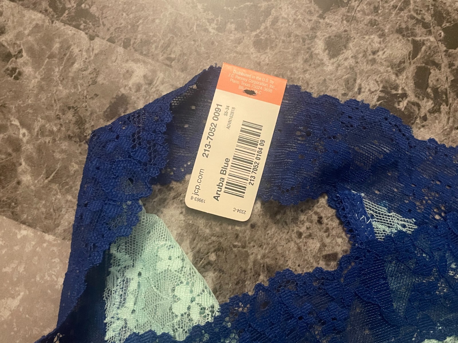 NWT FLIRTITUDE LARGE AQUA BLUE FLORAL LACE MESH BOW RARE BIKINI PANTIES