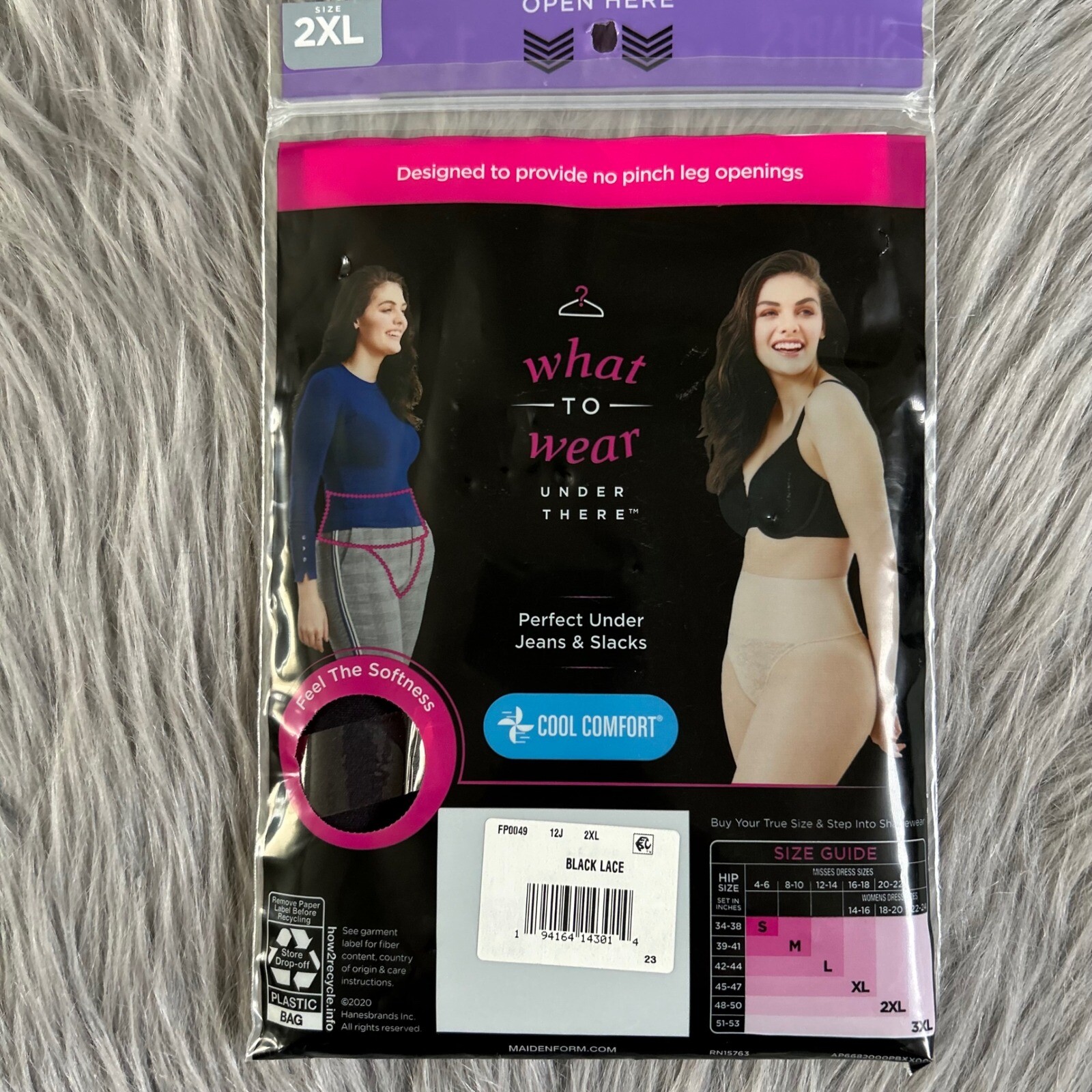 Maidenform Flexees Thong Womens Size 2XL Black Shapewear Underwear Panty