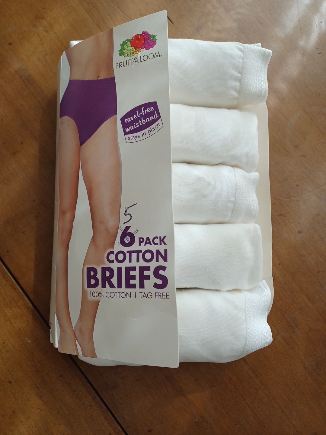 Fruit of the Loom Women’s Cotton Briefs Size 9/2X White Tagless 5 Pack Open Pack