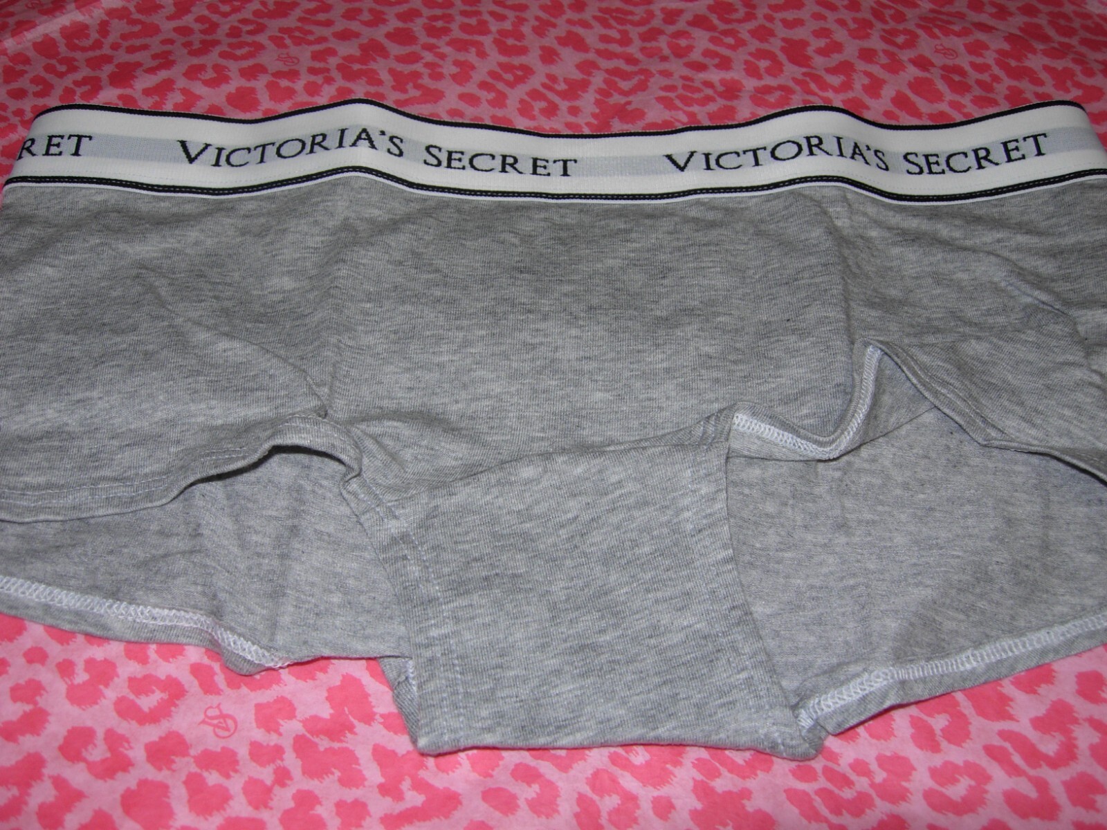 Victoria’s Secret Lingerie Shorty Shortie Boyshort Gray Block LOGO XS S M L XL