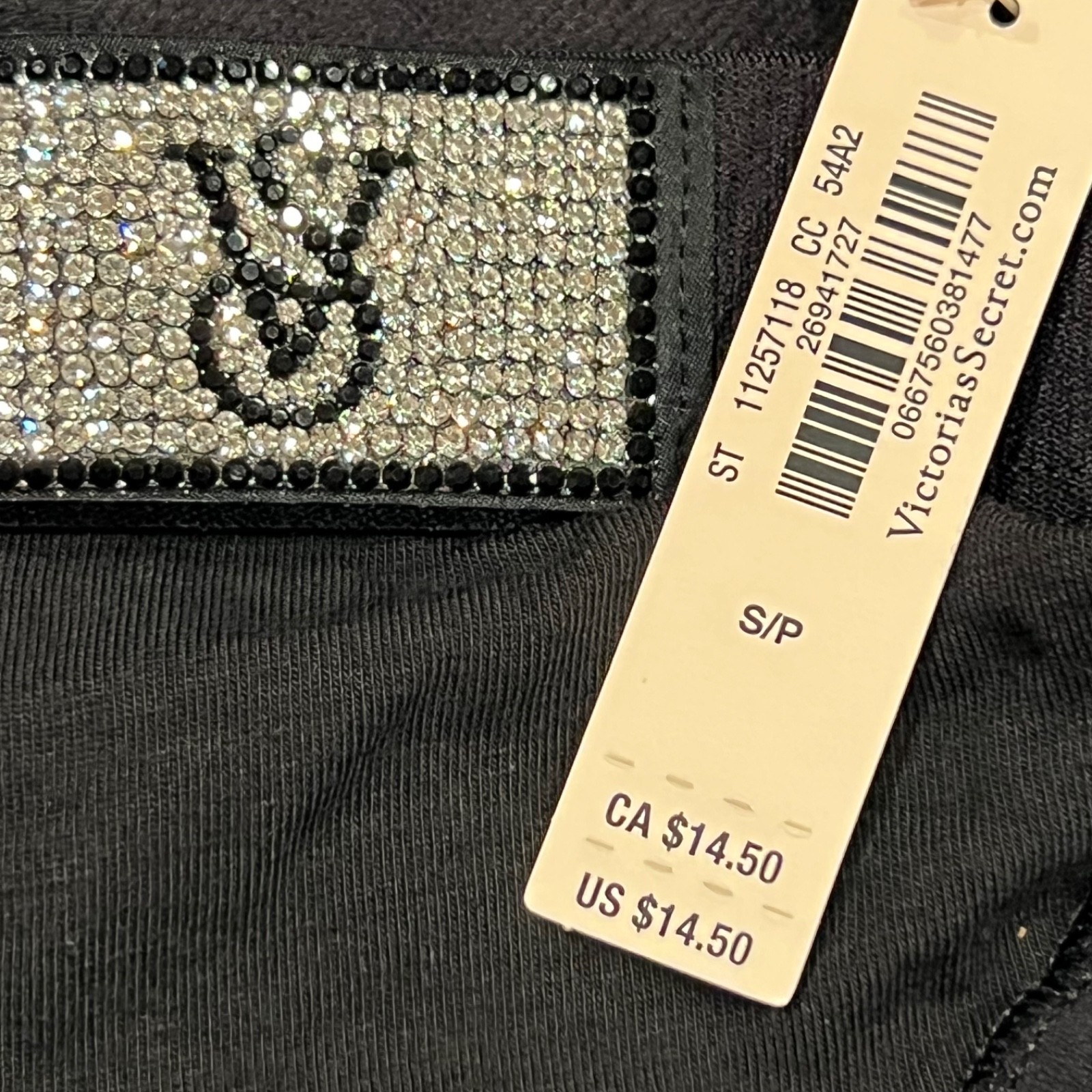 NWT VICTORIA’S SECRET Hiphugger Hipster Pantie Sz XS-S-M-L-XL Black Bling