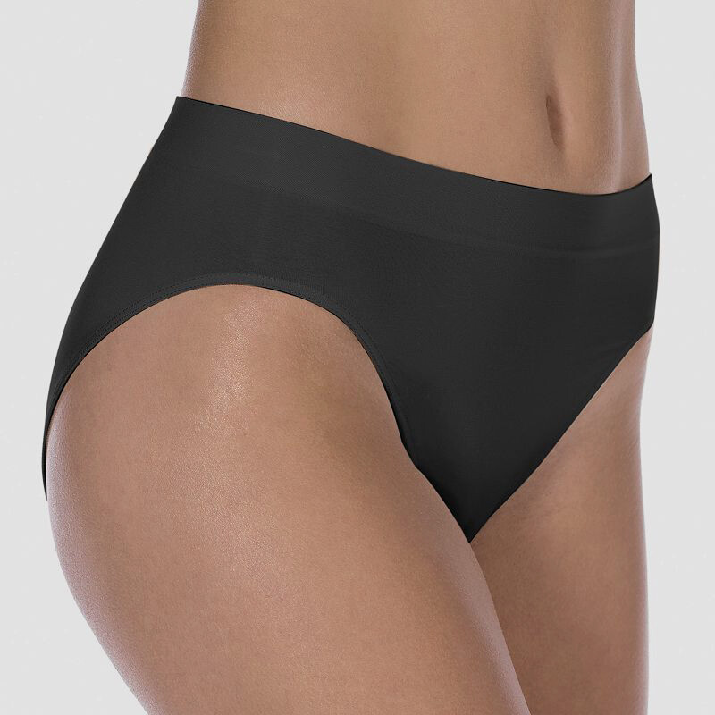 $25 Bali Women’s Black One Smooth U All Over Hi-Cut Brief Underwear Size 2XL
