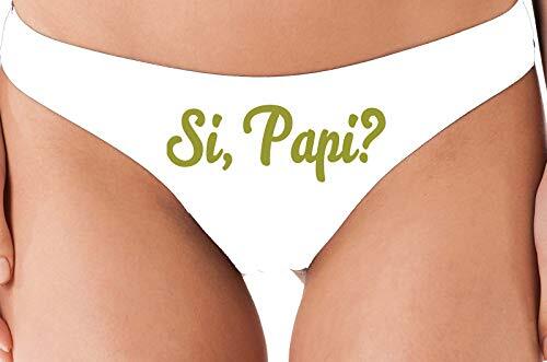Knaughty Knickers Si Papi Yes Daddy DDLG Spanish Sexy Latina White Thong Panties