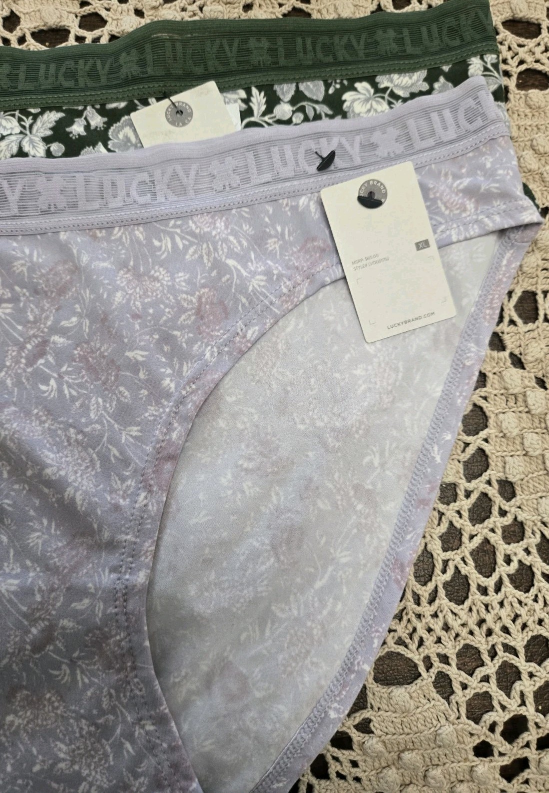 L/7 LUCKY BRAND Signature Logo SeXY Super Soft BIKINI /HIPSTER Panties nwt