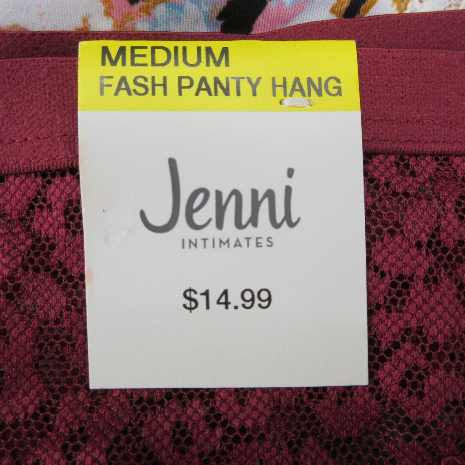 Jenni Intimates Women’s Thong Panties Underwear Medium Black Red White 4-Pack