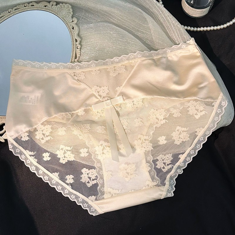 5 Pack Lot Sexy Womens Lace Satin Panties Underwear Sheer French Brief Lingeries