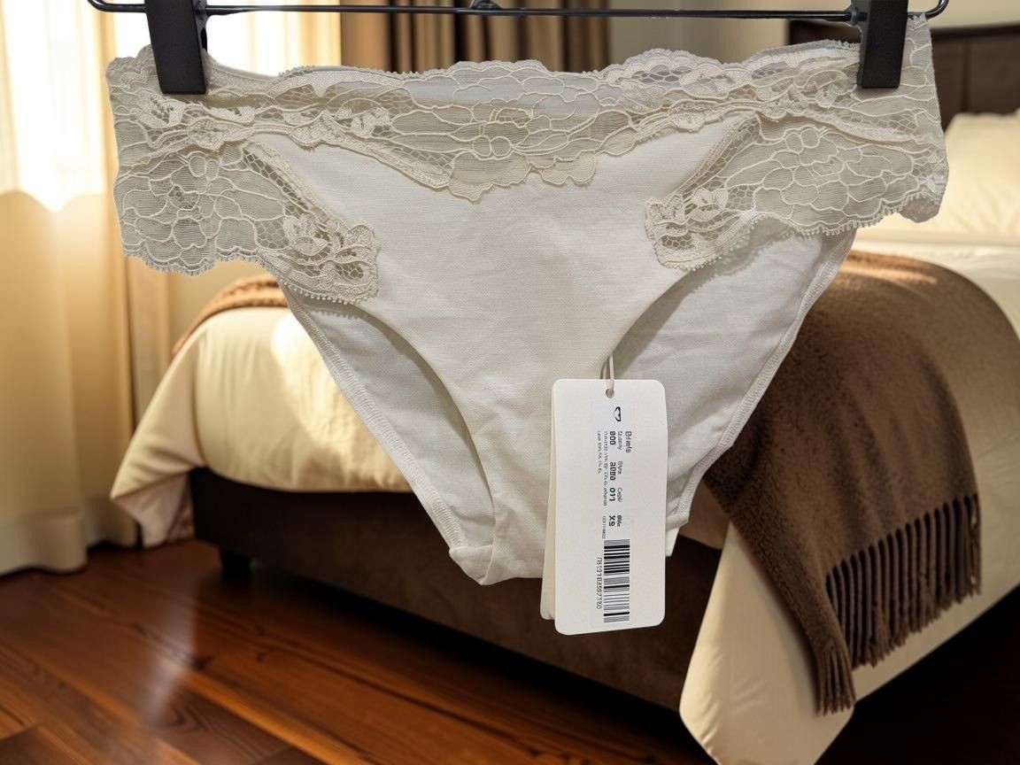 Zimmerli Women’s 100% Cotton Briefs Off white w/Beige Lace Size X Small NEW WIT