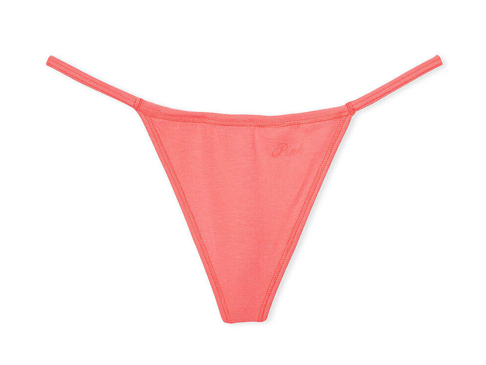 Victoria’s Secret PINK Sexy V-String Strappy Thong LOGO Crazy Coral XSSMLXLXXL