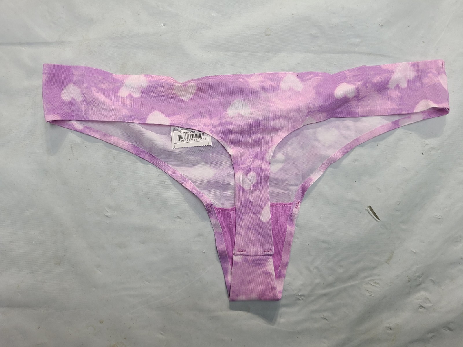 Auden Bonded Edge Thong Pink Heart Print Size Medium