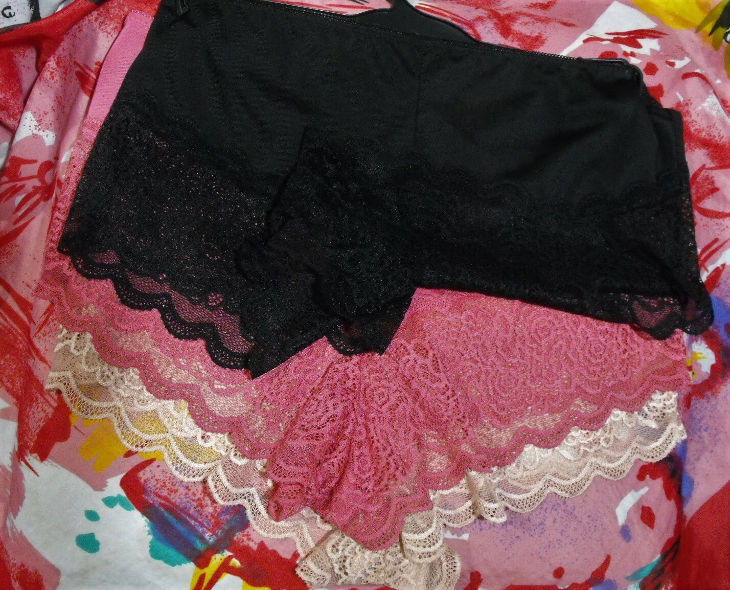 3 NEW PRIMA VALENTINA PLUS 841084X BG/PK LACE BACK DETAIL BOYSHORT PANTIES 3X