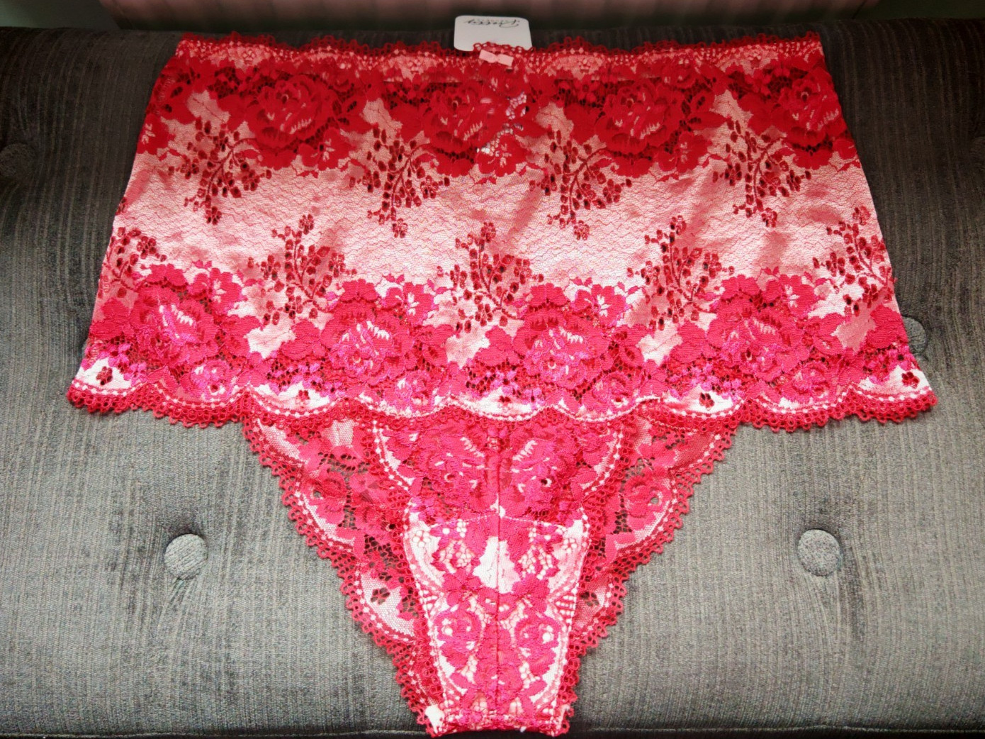 Pretty Secrets Raspberry Red & Baby Pink High Waisted Knickers Size 16