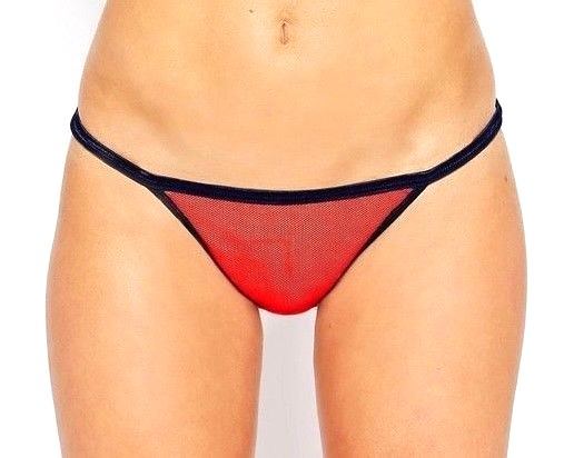 Claudette Fishnet Tanga Gia Red Peacoat Bikini Panty Lingerie Underwear Intimate
