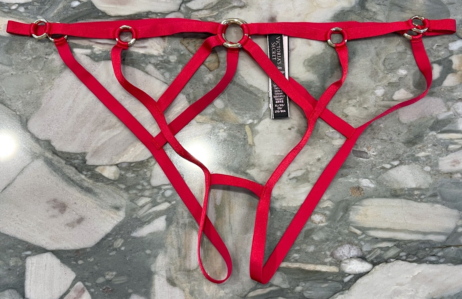 NEW Victoria Secret Very Sexy Open Panel Strappy Ring Cheeky – Lipstick Red – XL