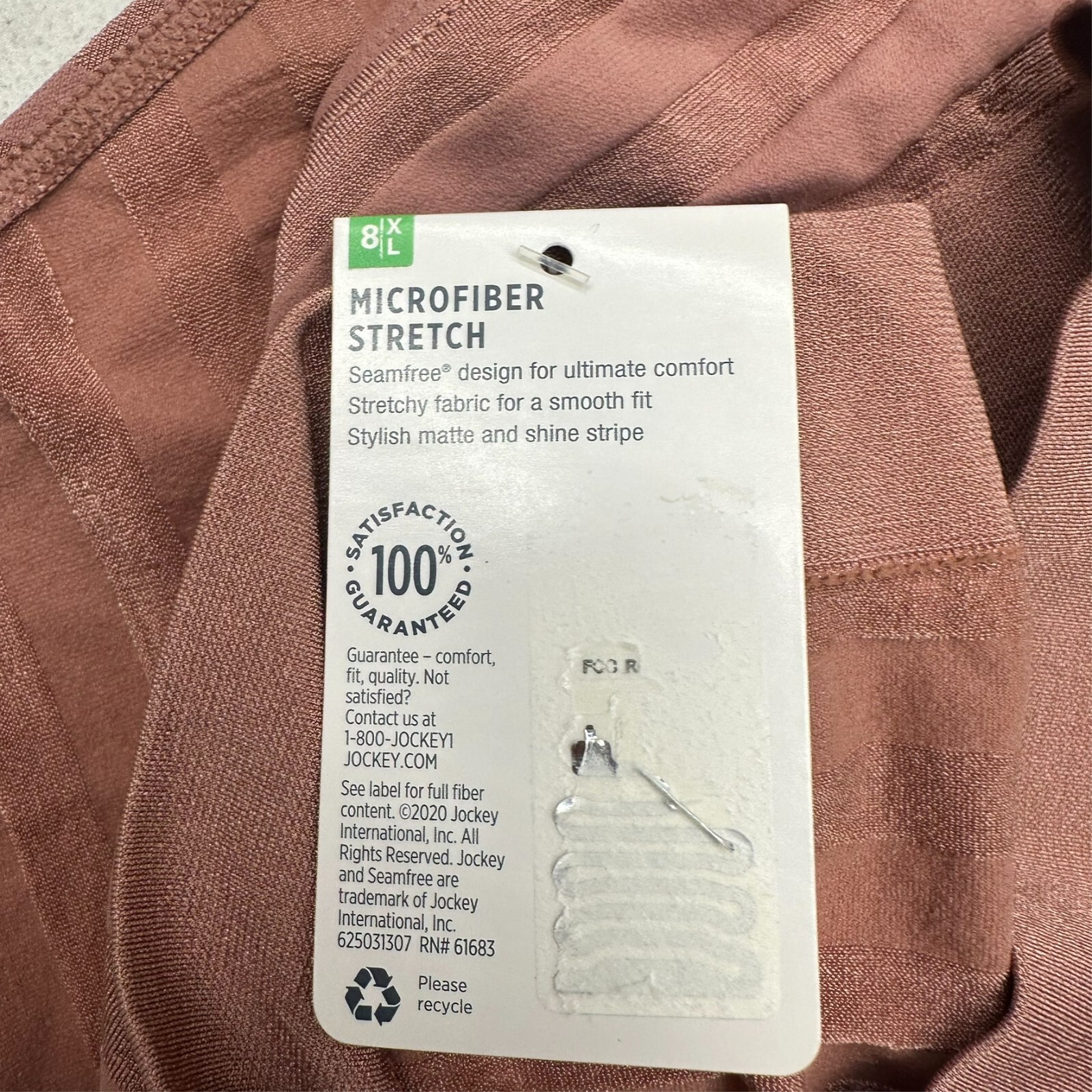 Jockey Nude Striped Matte & Shine Hipster Underwear Women’s Size X-Large (8) NEW