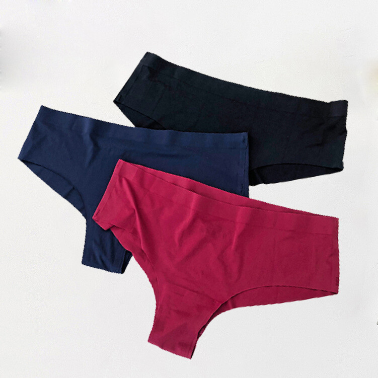 6 Packs Lot Sexy Womens Ice Silky Seamless Panties Thong G string Bikinis Briefs