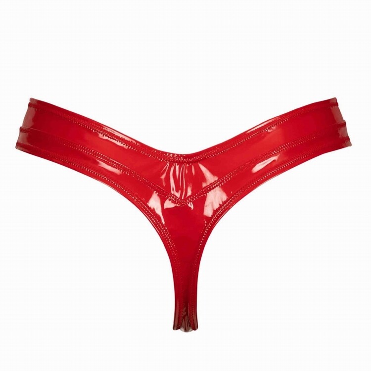 Patrice Catanzaro Jade Vinyl thong Wetlook latex look RED Made in France