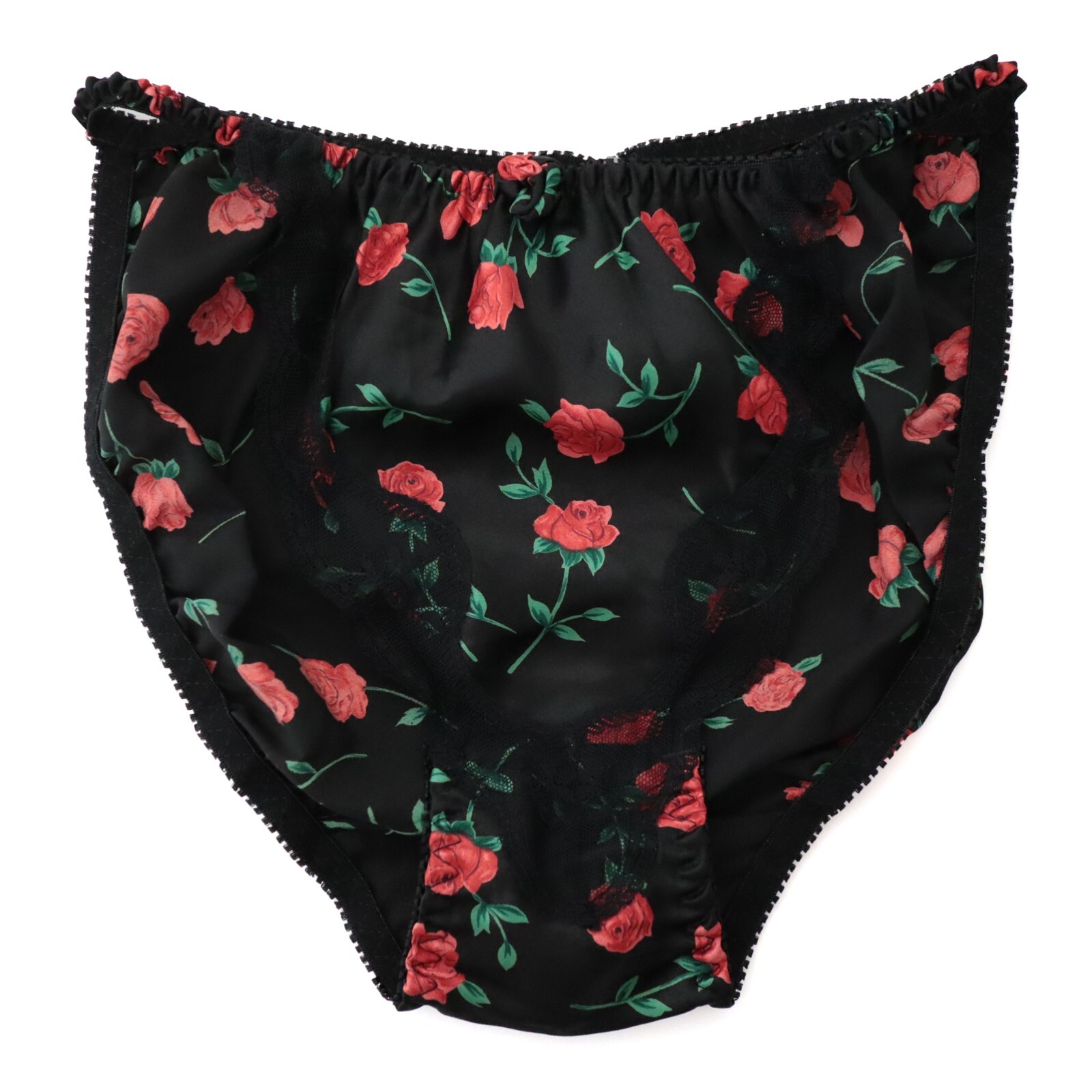 2 NEW VTG 90s Y2K Floral Polyester Satin String Bikini Panty Lot MEDIUM