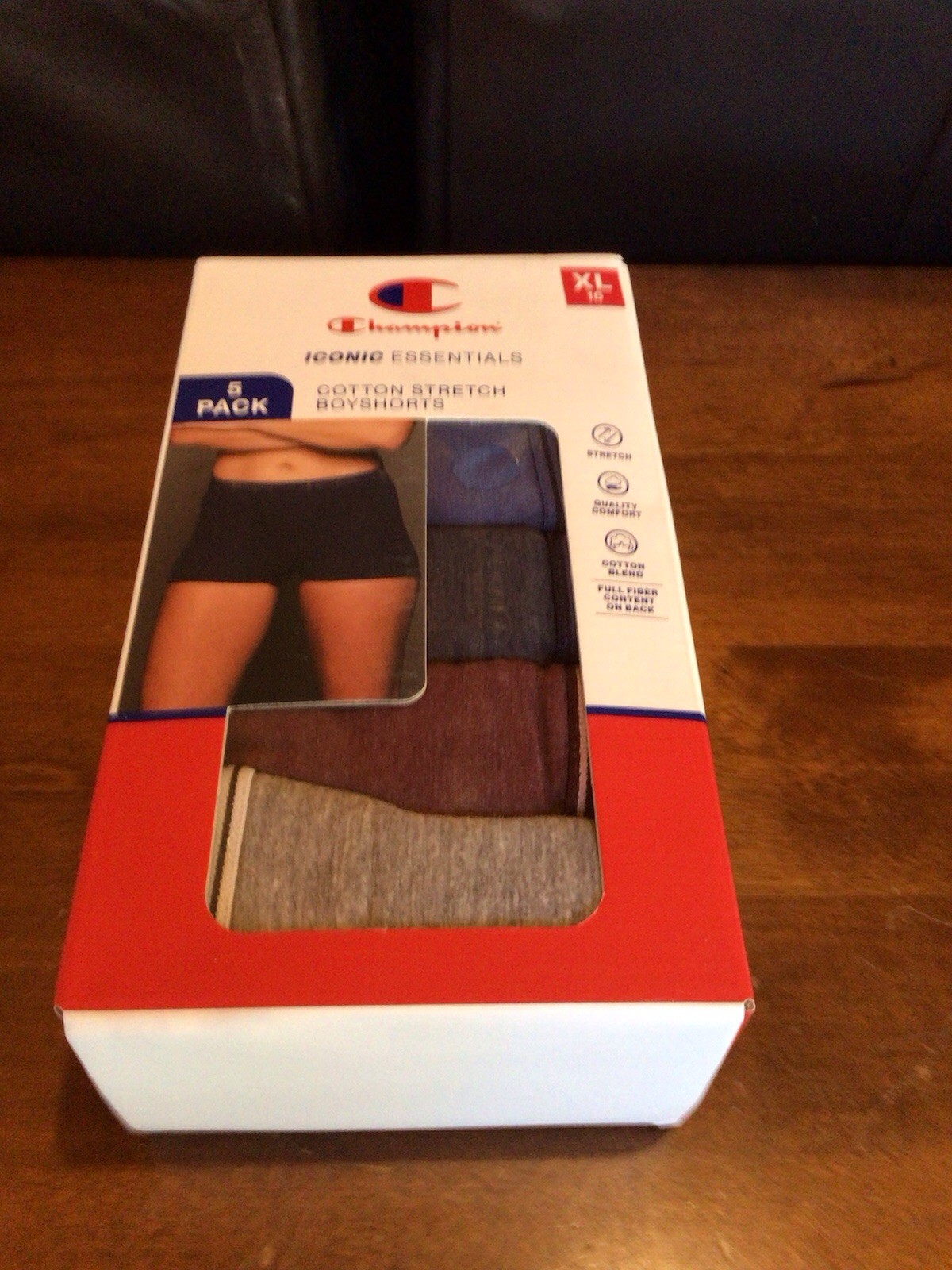 Champion Iconic Essentials Cotton Stretch Boyshorts, Women’s Size XL 16 NIB