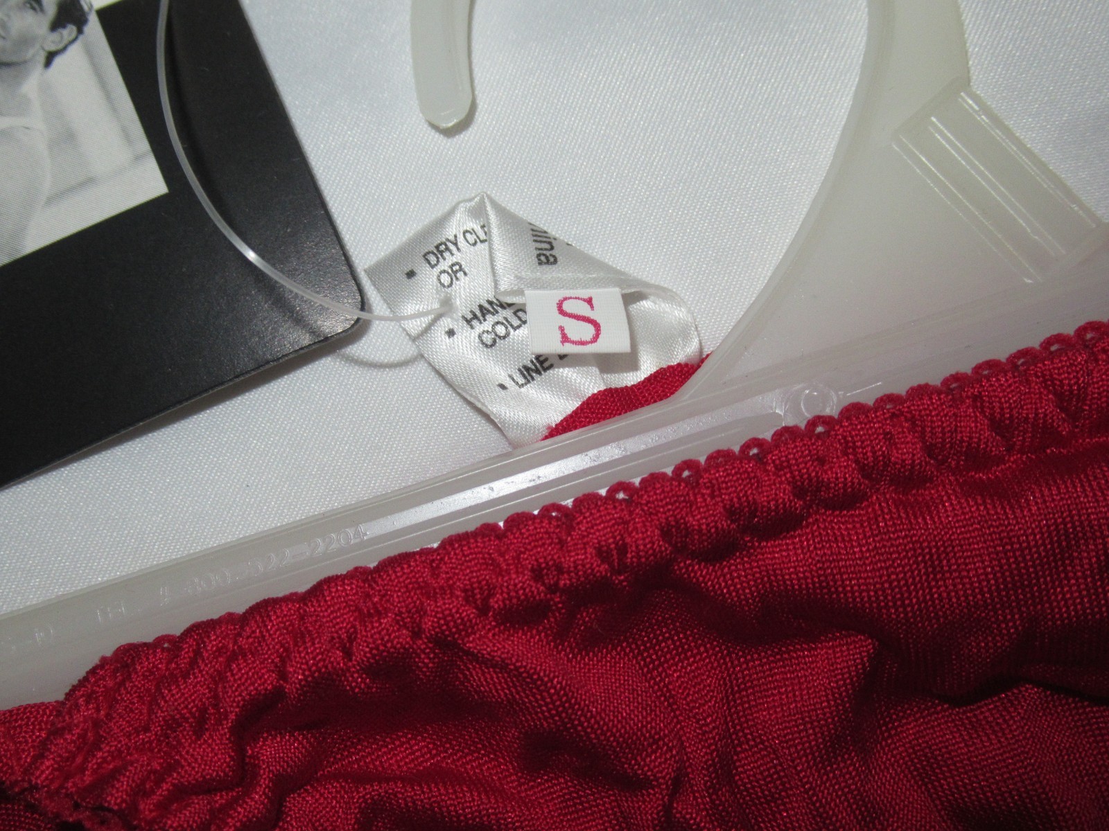 NWT UNDER SILK 1990 VINTAGE 100% SILK RED STRING BIKINI PANTIES sz S 28″ stretch