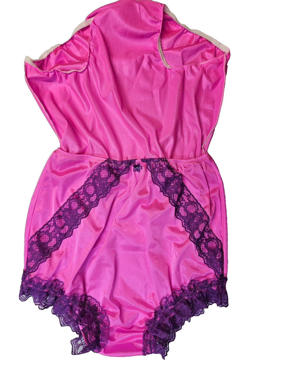 HOT PINK Nylon Tricot LACY Bubble Bloomer & SISSY PANTY 2 LAYER 27-42 Waist