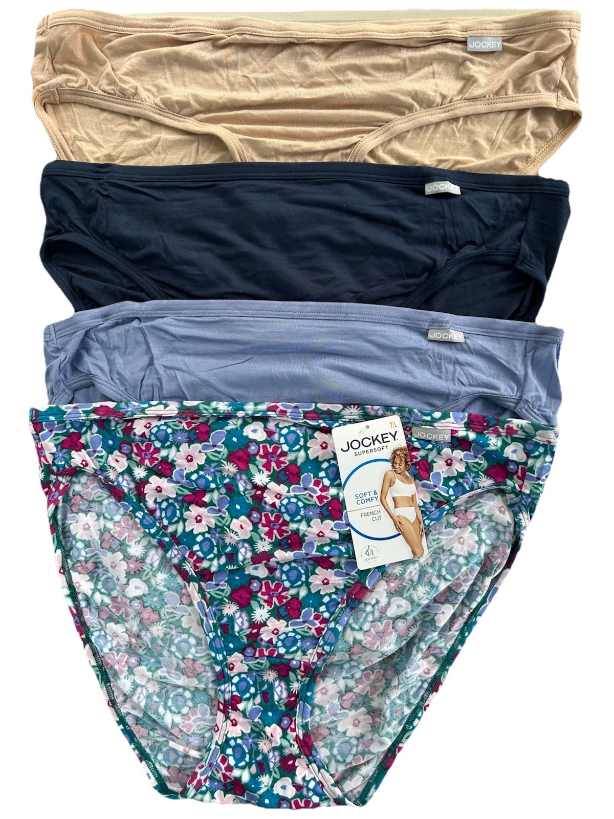 Jockey Women’s Supersoft French Cut Panties Underwear Lot Of 4 Multicolor