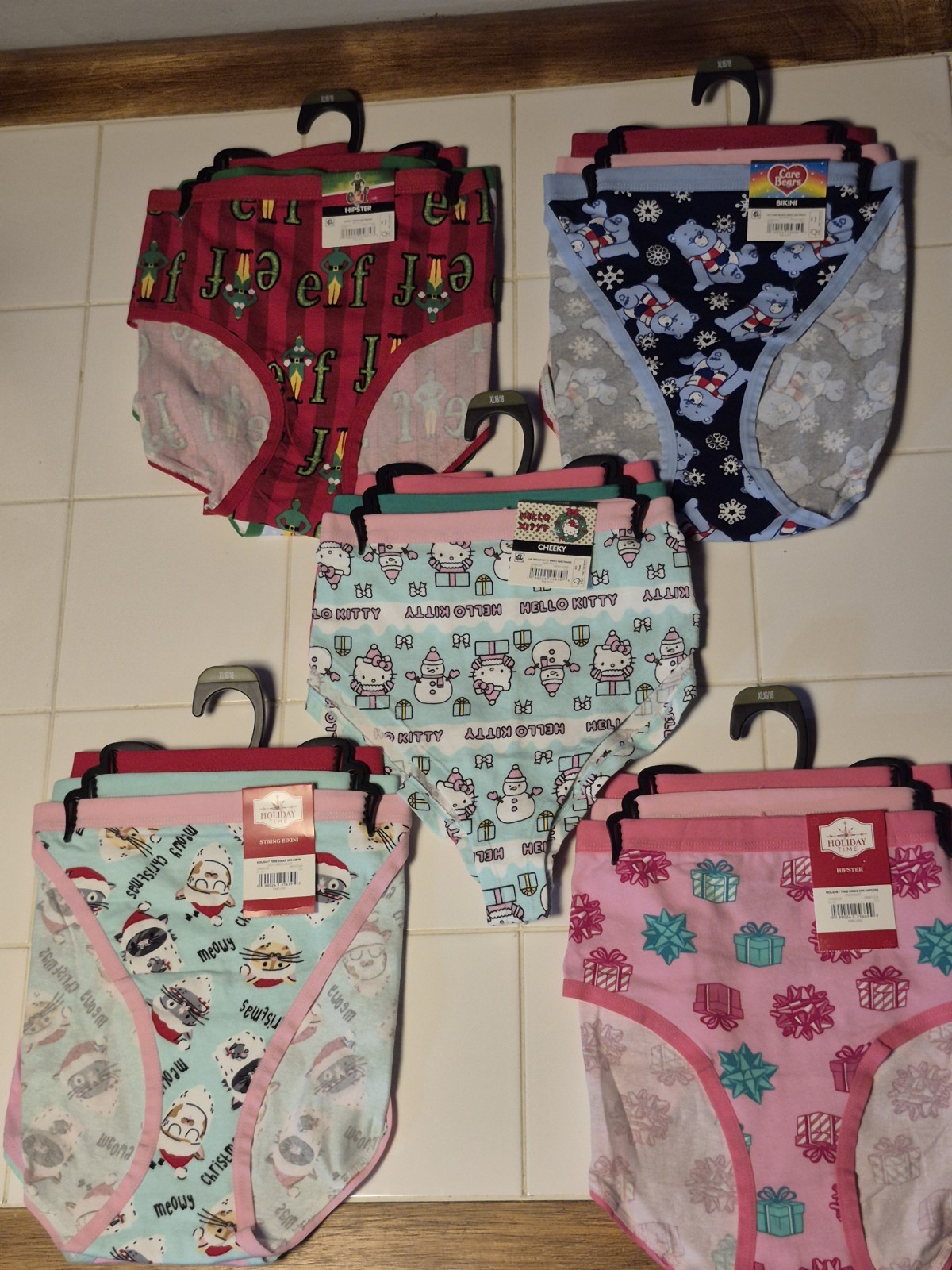 NEW Lot Of 5 Walmart Christmas 3-Packs Of Assorted Underwear Styles, Size XL