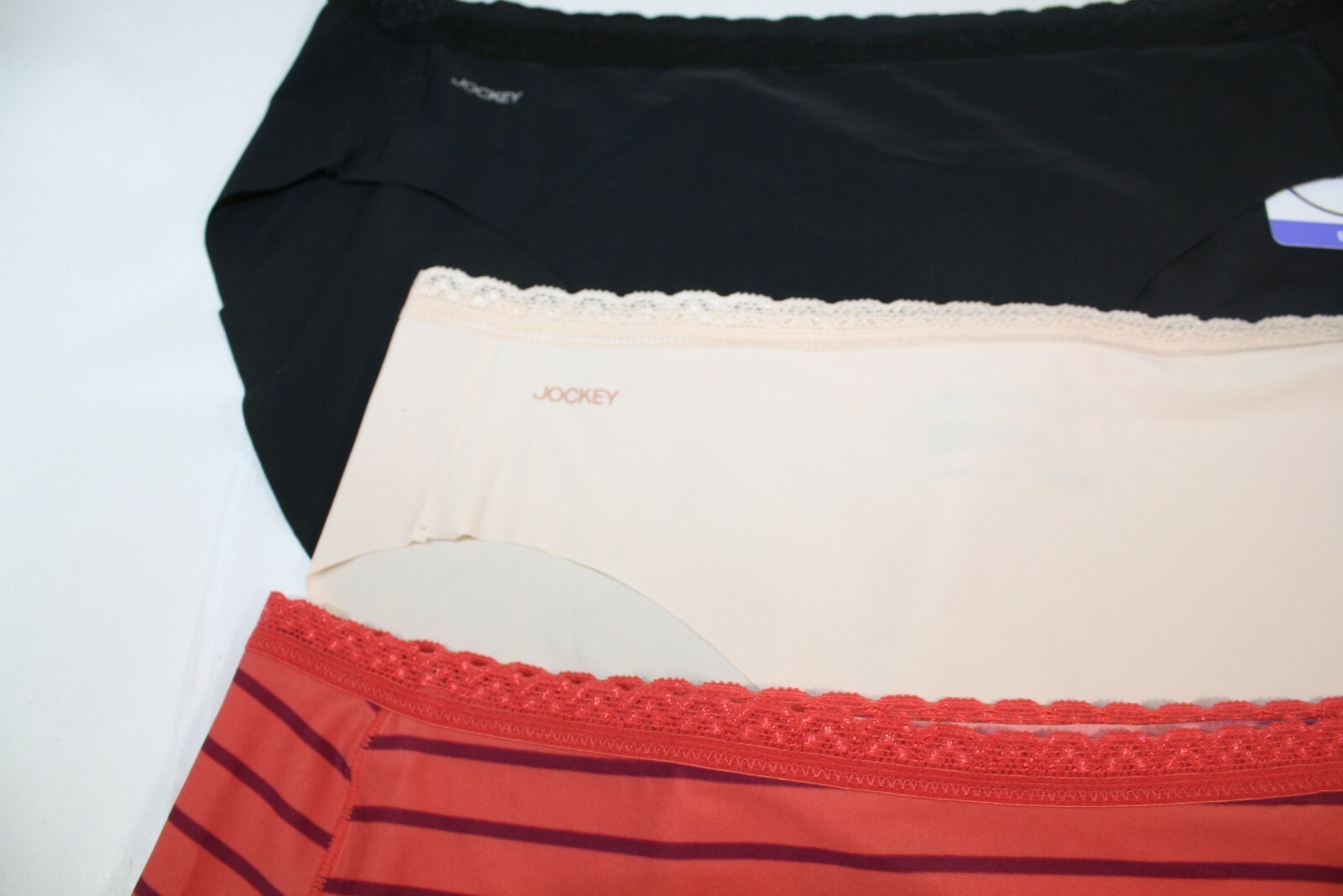 NWT set of 3 JOCKEY WONDER EDGE 10995 BIKINI BEIGE BLACK ORANGE stripe XL