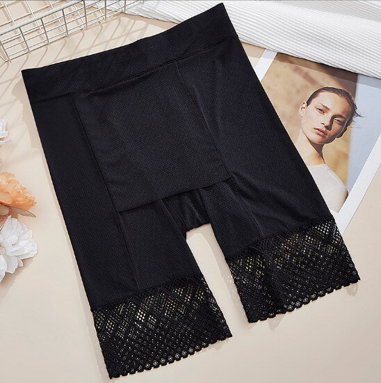 Women Legging High Waist Ice silk Lace Plus size Seamless Brief Underpants 90861