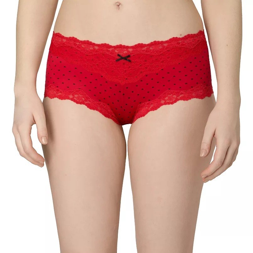 New 2 Pairs Maidenform Hipster Luxurious Lace Panties Red & Black Size XL 8 NWT