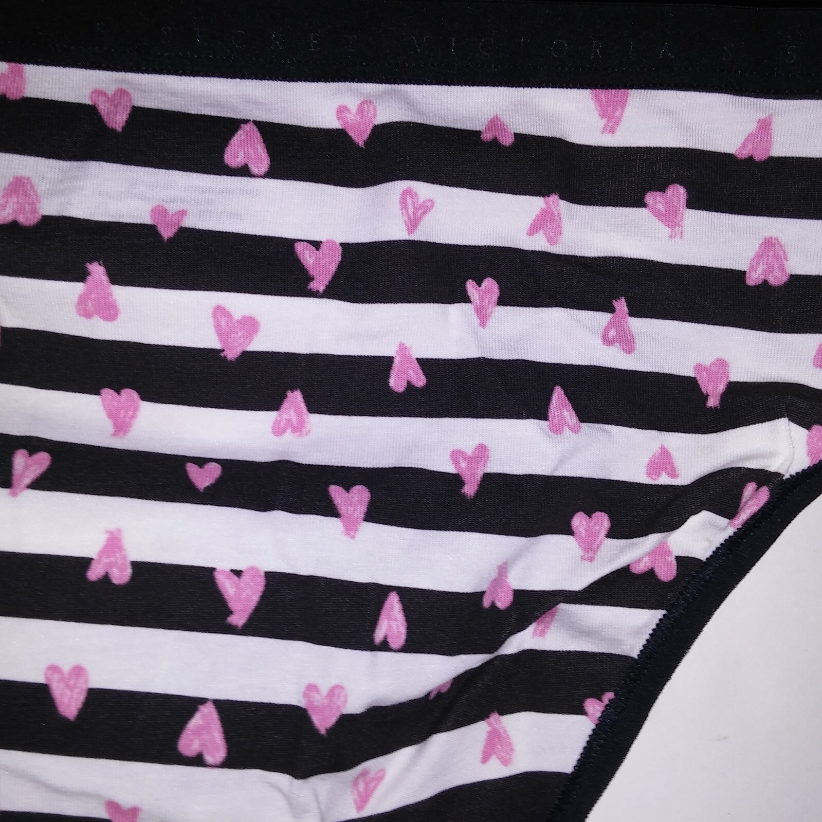 Set of 5 Victoria Secret Panty Bikini XL Black Pink White Solid & Prints Cotton