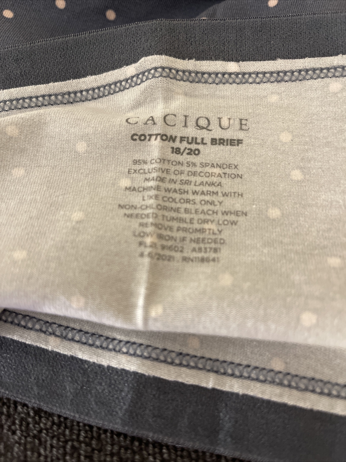 Lane Bryant Cacique Cotton Full Brief Panties Panty 18/20 Blue w/ Pink Polka Dot