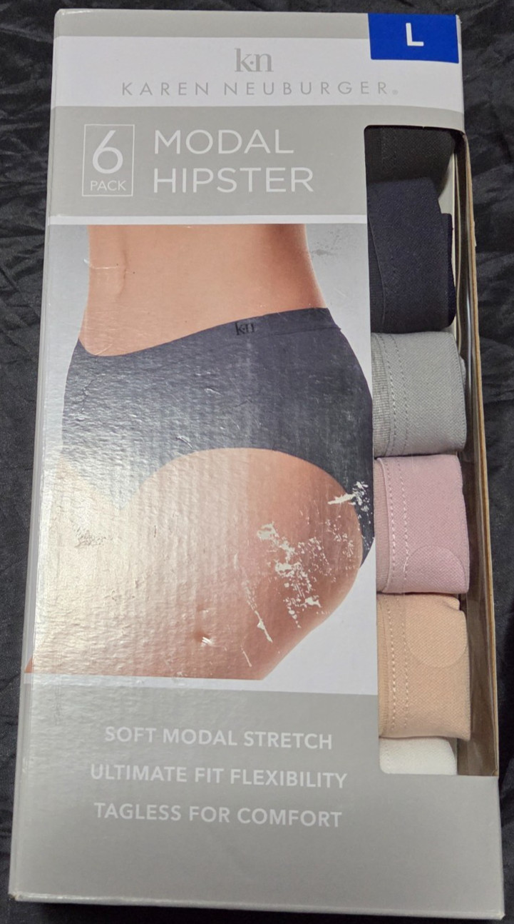 Karen Neuburger Women’s Underwear Panties 6-Pack Soft Modal Hipster L