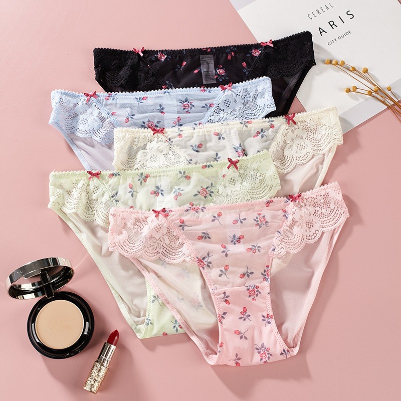 5 Pack Lot Sexy Womens Sheer Panties Underwear See Through Lingeries Cute Briefs
