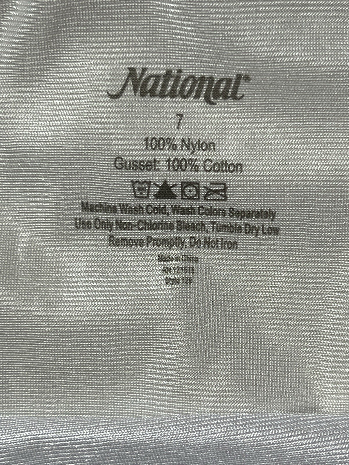 National 100% Nylon w Cotton Gusset 6 Pair Pack Briefs Panties Size 7 White Ivor