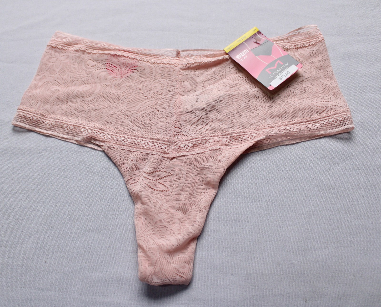 Maidenform Women’s Lace Tummy Control Breathable Thong LB3 Pink Size 6/M NWT