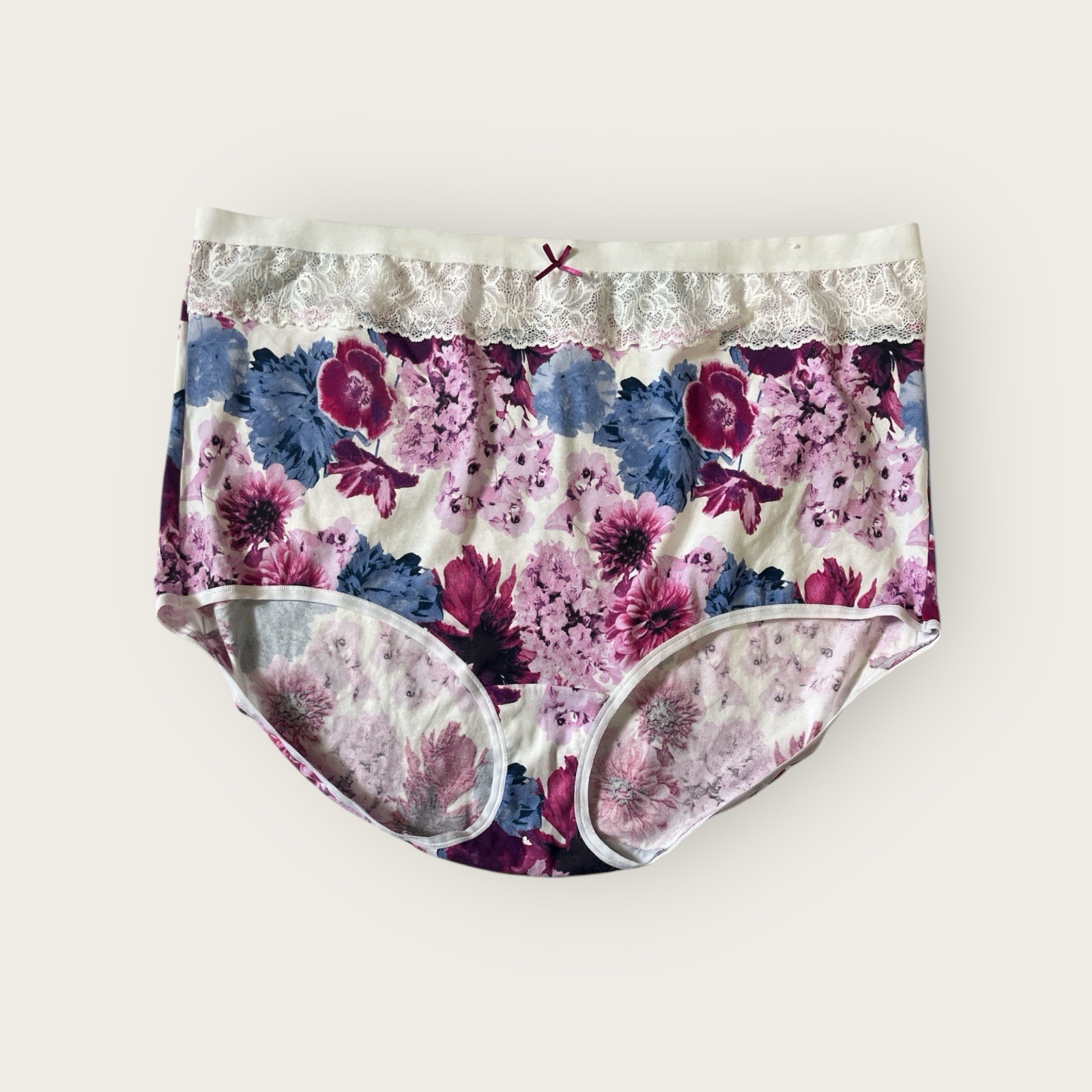 Lane Bryant Cacique Cotton High Waist Brief Panty with Waist Lace 26/28 (3298)