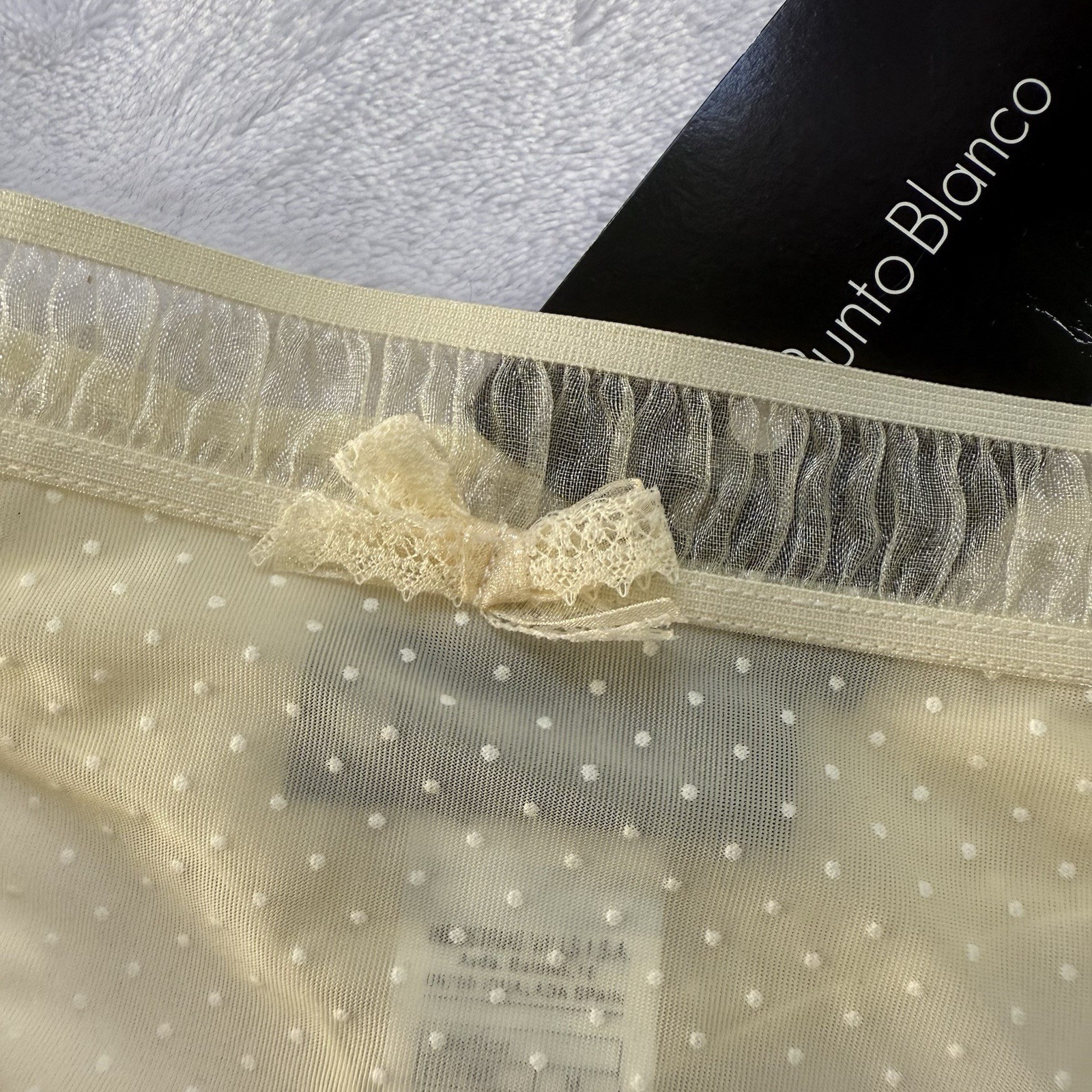 Vintage Punto Blanco Yellow Polka Dot Thong Medium NWT Y2K Deadstock Lingerie