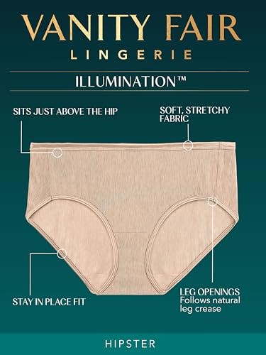 Vanity Fair Illumination Hipster Panties Size 7 Rose Beige 18107 3 Pack NWT