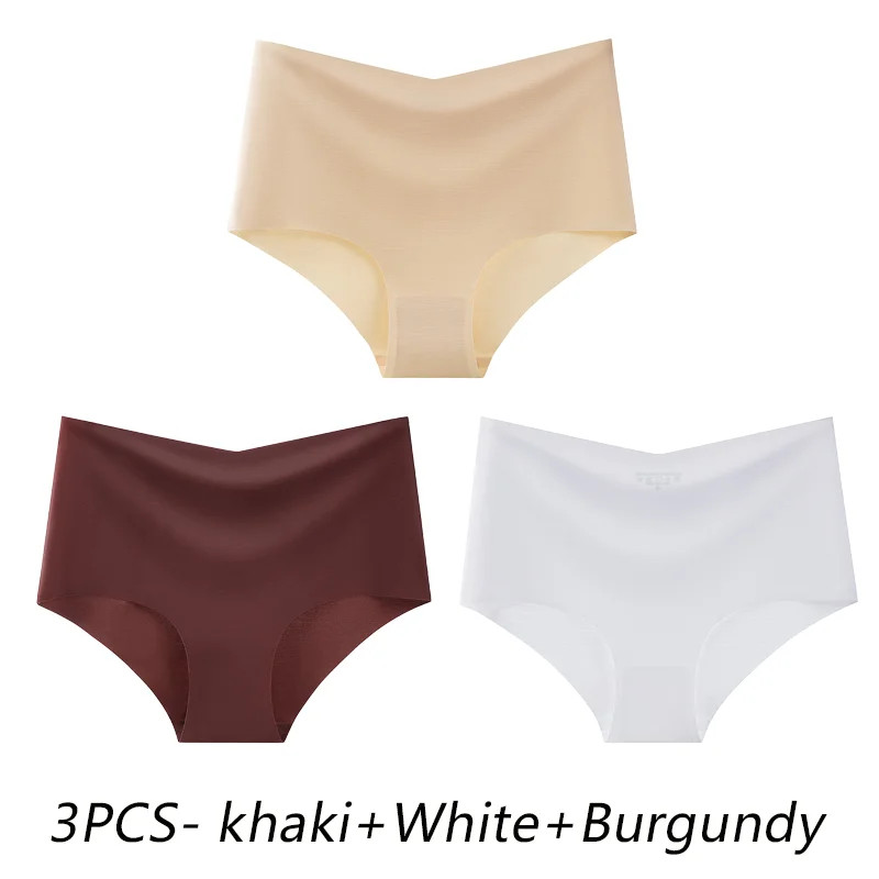 High Waist Seamless Panties Women’s Breathable Soft Underwear S 3XL 3 Pcs