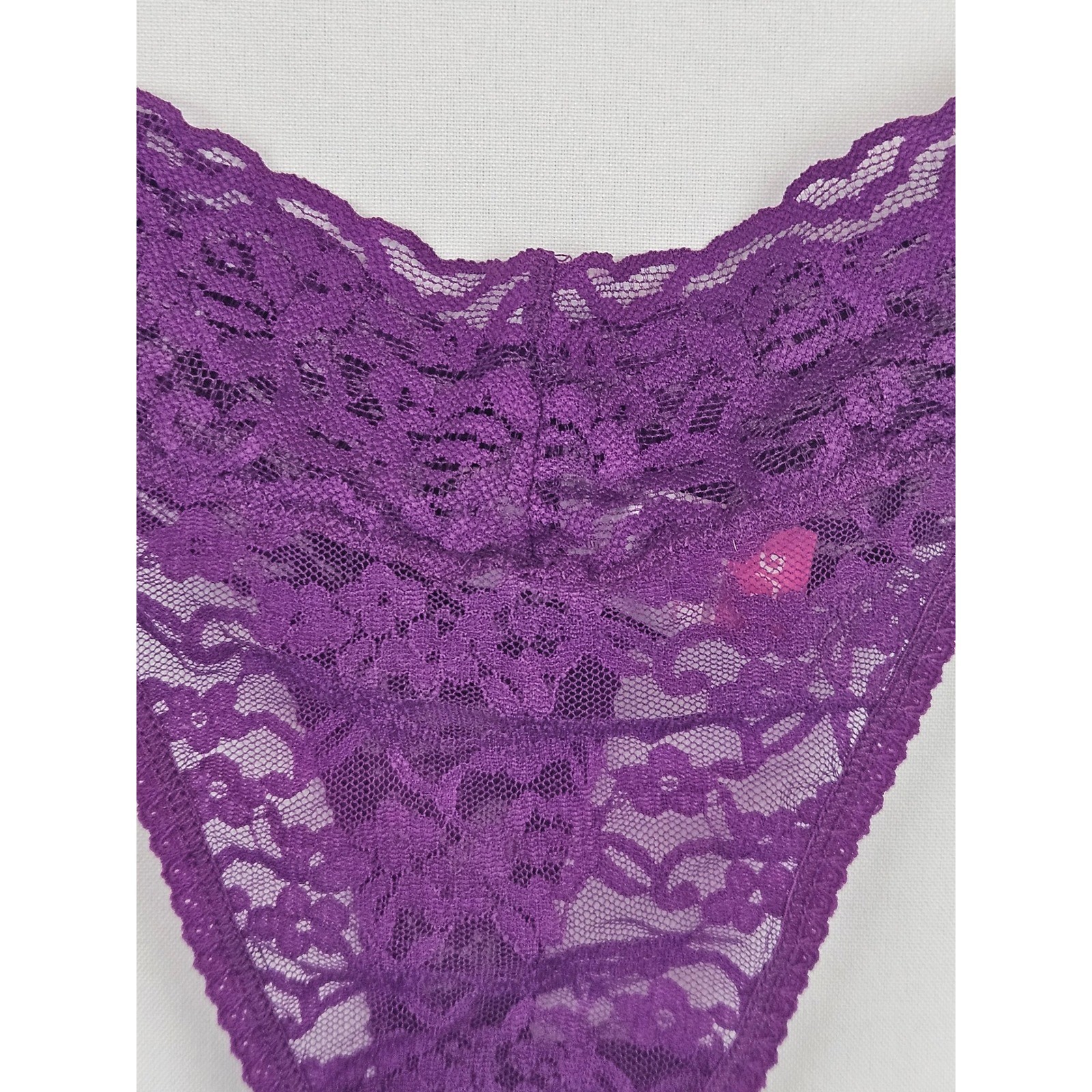 No Boundaries Womens Purple Floral Lace Thong Panty Size Large New With Tags