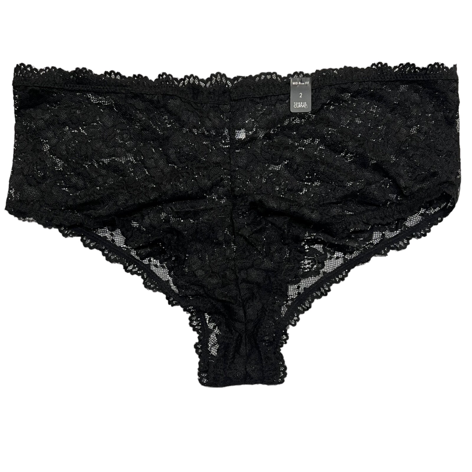 NWT TORRID Mid Rise Fit Pantie Underwear Sz 0X-1X-2X-3X-4X Black Lace