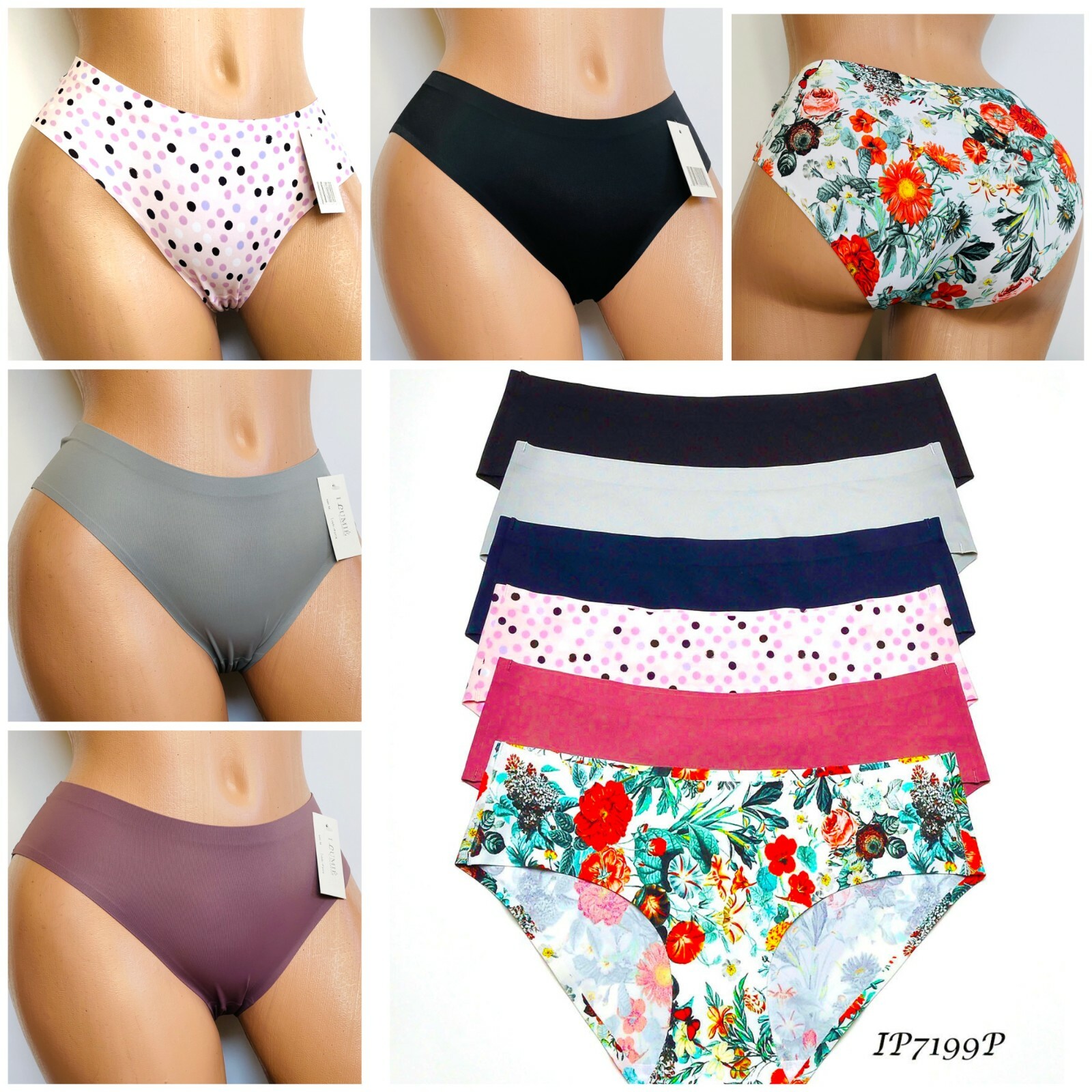 6 OR 12 Women Silk Seamless Panties Lingerie No Show Liner Underwear 5074P S-XL