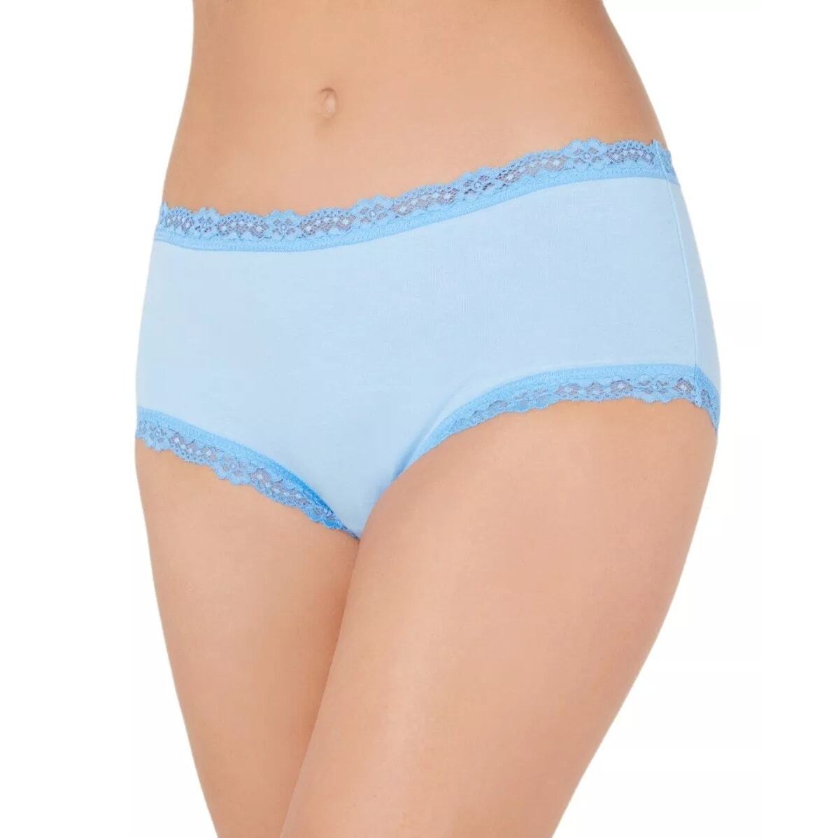 Jenni Lace Trim Hipster Underwear Panties Pale Blue Ink NWT Plus Size XXL
